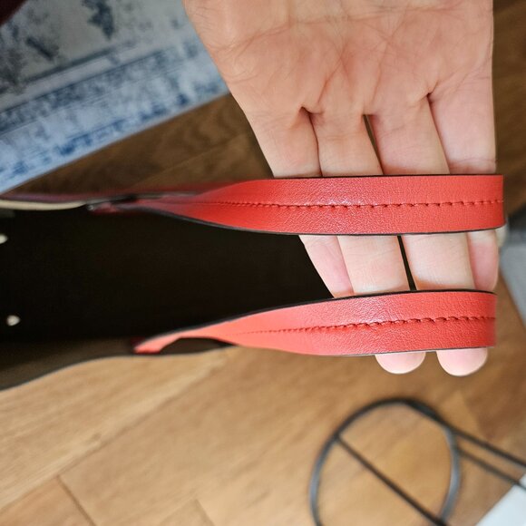 Banana Republic Large Open Leather Tote Bag in Strawberry Coral Color - Picture 4 of 13